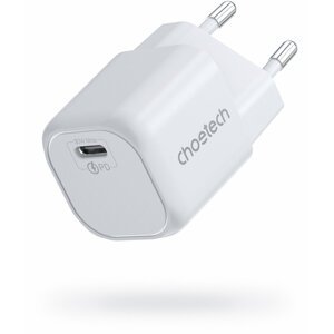 Choetech síťová nabíječka PD5007 GaN, USB-C, PD, 30W, bílá - PD5007-EU-WH