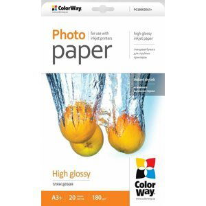 COLORWAY high glossy 180g/m2, A3+, 20 listů, lesklý - PG180020A3+