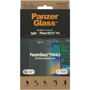 PanzerGlass ochranné sklo Privacy pro Apple iPhone 14 Pro s instalačním rámečkem - P2784