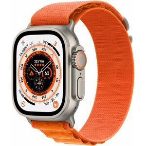 Apple Watch Ultra, 49mm, Cellular, Titanium, Orange Alpine Loop - Medium - MQFL3CS/A