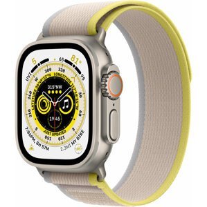 Apple Watch Ultra, 49mm, Cellular, Titanium, Yellow/Beige Trail Loop - M/L - MQFU3CS/A