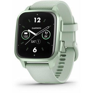 Garmin Venu SQ2,Metallic Mint/Cool Mint Silicone Band - 010-02701-12