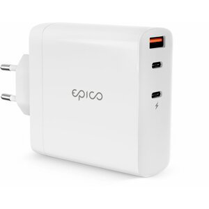 EPICO síťová nabíječka GaN, 2x USB-C, 140W, bílá - 9915101100142