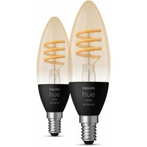Philips Hue White Ambiance 4.6W 550 Filament svíčka E14 2ks - 929003145202