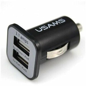 USAMS autonabíječka, 2x USB-A, 3,1A - MCC-B