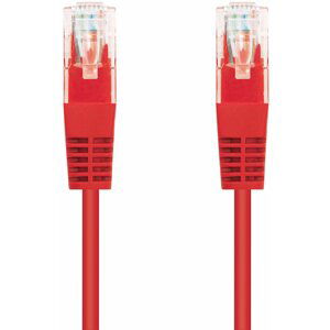 C-TECH kabel UTP, Cat5e, 0.5m, červená - CB-PP5-05R