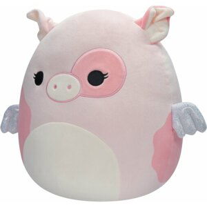 Plyšák Squishmallows Růžové strakaté prasátko s křídly - Peety, 30 cm - SQCR02405