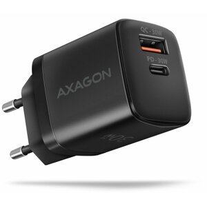 AXAGON síťová nabíječka ACU-PQ30, USB-A, USB-C, PD, QC4+, 30W, černá - ACU-PQ30