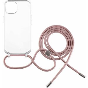 FIXED zadní kryt Pure Neck s růžovou šňůrkou na krk pro Apple iPhone 14 - FIXPUN-928-PI