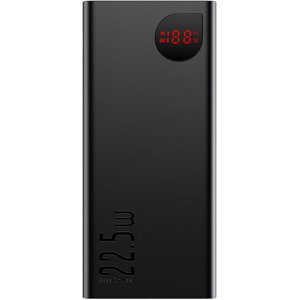 Baseus kovová powerbanka s digitálním displejem Adaman, 20000mAh, QC, 22,5W, černá - PPAD070101