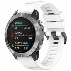 FIXED silikonový řemínek pro Garmin QuickFit 22mm, bílá - FIXSST-QF22MM-WH