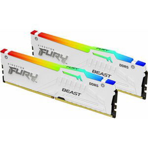 Kingston Fury Beast White RGB 32GB (2x16GB) DDR5 6000 CL36, AMD EXPO - KF560C36BWEAK2-32