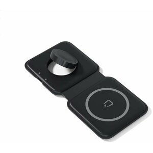 Spello by Epico skládací bezdrátová nabíječka 2v1 pro iPhone a Apple Watch, černá - 9915101300223