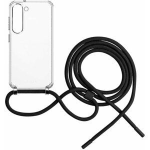 FIXED zadní kryt Pure Neck s černou šňůrkou na krk pro Samsung Galaxy S23 - FIXPUN-1040-BK