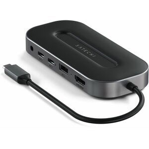 Satechi USB-4 Multiport W2.5G Ethernet, HDMI 2.1, USB-A, 2x USB-C, Audio 3.5mm, Ethernet, černá - ST-U4MGEM