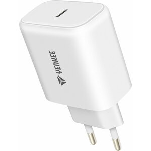 YENKEE GaN síťová nabíječka YAC 3065, USB-C, 65W, bílá - 30021874