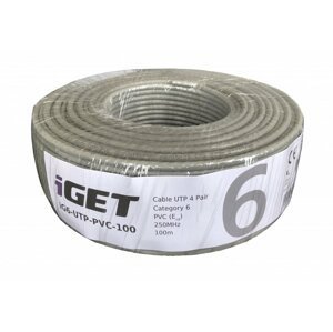 iGET Síťový kabel CAT6 UTP PVC Eca 100m/box - 84005021