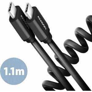 AXAGON kabel USB-C - USB-C TWISTER USB2.0, 3A, kroucený, 1.1m, černá - BUCM-CM20TB