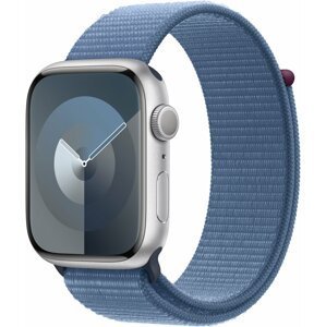 Apple Watch Series 9, 45mm, Silver, Winter Blue Sport Loop - MR9F3QC/A
