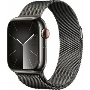 Apple Watch Series 9, Cellular, 41mm, Graphite Stainless Steel, Graphite Milanese Loop - MRJA3QC/A