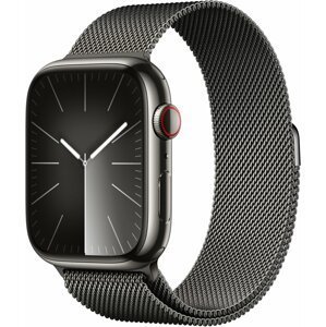 Apple Watch Series 9, Cellular, 45mm, Graphite Stainless Steel, Graphite Milanese Loop - MRMX3QC/A