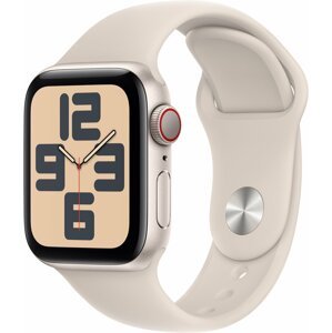 Apple Watch SE 2023, Cellular, 40mm, Starlight, Starlight Sport Band - S/M - MRFX3QC/A