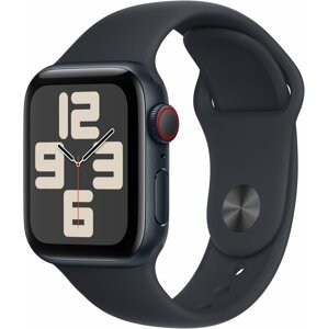 Apple Watch SE 2023, Cellular, 40mm, Midnight, Midnight Sport Band - S/M - MRG73QC/A