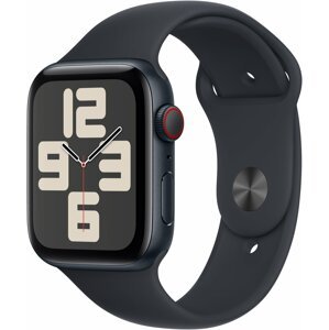 Apple Watch SE 2023, Cellular, 44mm, Midnight, Midnight Sport Band - S/M - MRH53QC/A
