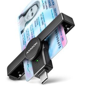 AXAGON CRE-SMPC, USB-C PocketReader čtečka kontaktních karet Smart card (eObčanka) - CRE-SMPC