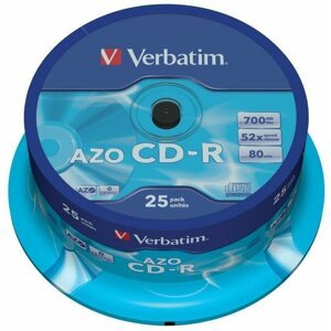 Verbatim CDR AZO Crystal 52x 80 minut spindl 25ks - 43352