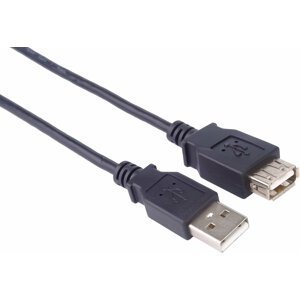 PremiumCord USB 2.0, A-A prodlužovací - 2m, černá - kupaa2bk