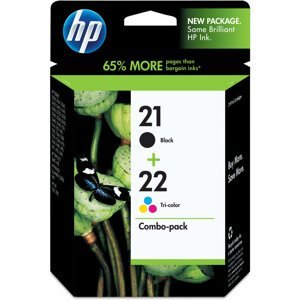HP SD367AE, č. 21, č. 22, černá + barevná, Combo Pack - SD367AE