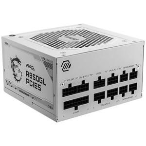 MSI zdroj MAG A850GL PCIE5 WHITE 850W ATX3.0 akt. PFC 7 let celk. záruka 120mm fan modulární kabeláž 80PLUS Gold; MAG A850GL PCIE5 WHITE