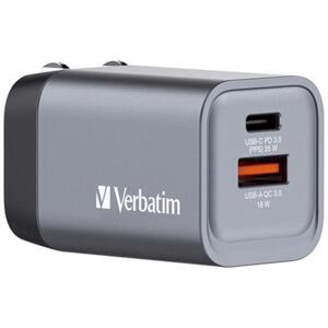 Verbatim Cestovní adaptér GNC-35, GaN zástrčka, 1xUSB-C PD 35W, 1xUSB-A QC 3.0, Verbatim; 32200