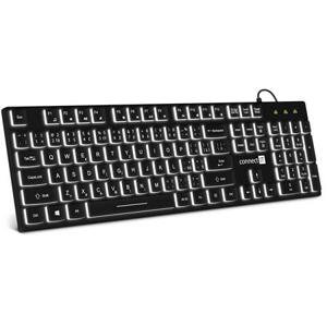 CONNECT IT Chocolate WhiteStar kancelářská podsvícená klávesnice (CZ + SK verze) BLACK; CKB-5051-CS