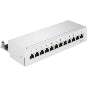 PremiumCord Mini Desktop Patch Panel Cat5e, 12xRJ45 stíněná ; A-PAN-S12