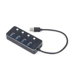 USB hub Gembird, 4-port USB 3.1 (Gen 1) hub s vypínači; UHB-U3P4P-01