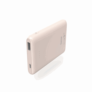 Hama SLIM 5HD, powerbanka, 5000 mAh, 1 A, výstup: USB-A, růžová; 201664